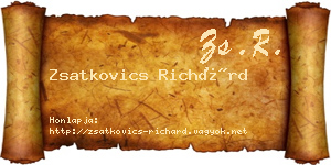 Zsatkovics Richárd névjegykártya