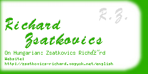 richard zsatkovics business card